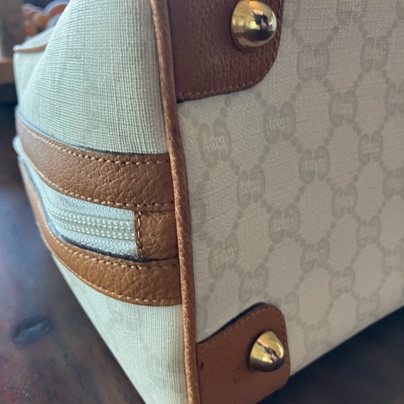 Gucci-plus Cream and Tan satchel Bag in great condition!VINTAGE♥️❤️ - Picture 8 of 11